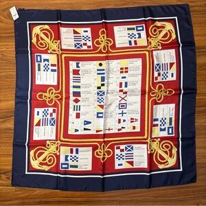Brooks Brothers Silk Nautical Flag Scarf 35” NWT Italy